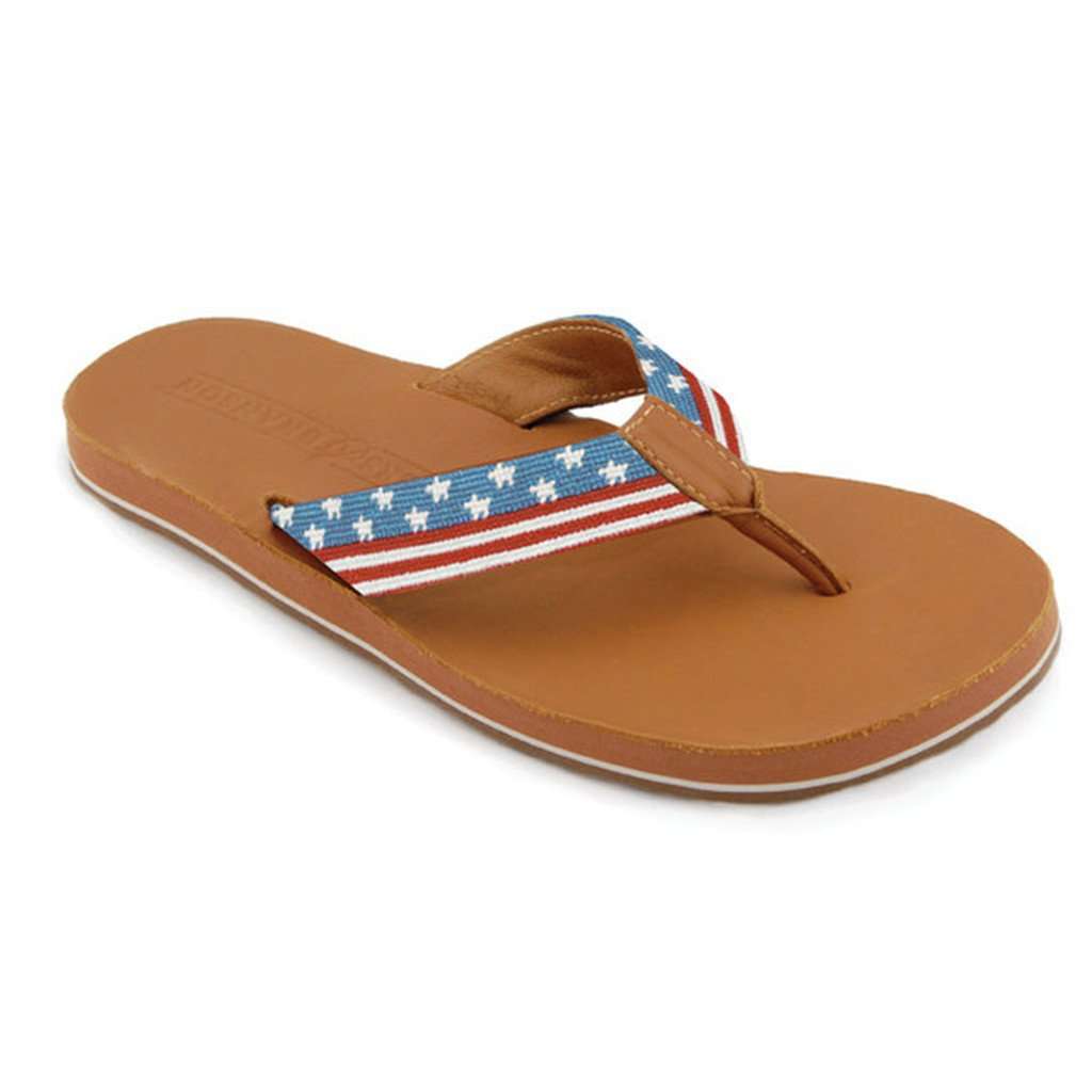 Smathers & Branson Stars and Stripes Needlepoint Flip Flops – Country ...