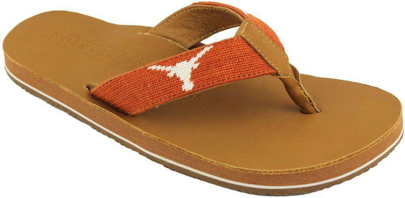 Smathers and Branson University of Texas Needle Point Flip Flops in Tan ...