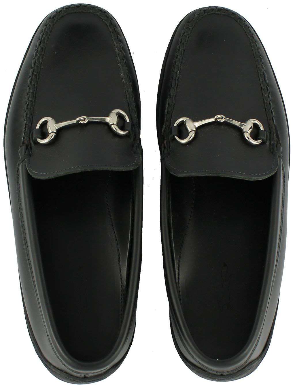 Country Club Prep Young Partner Bit Driving Shoes in Black Waxy with  Matching Stitching