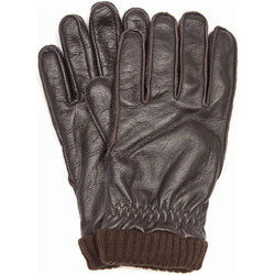 Barbour Barrow Leather Gloves in Brown