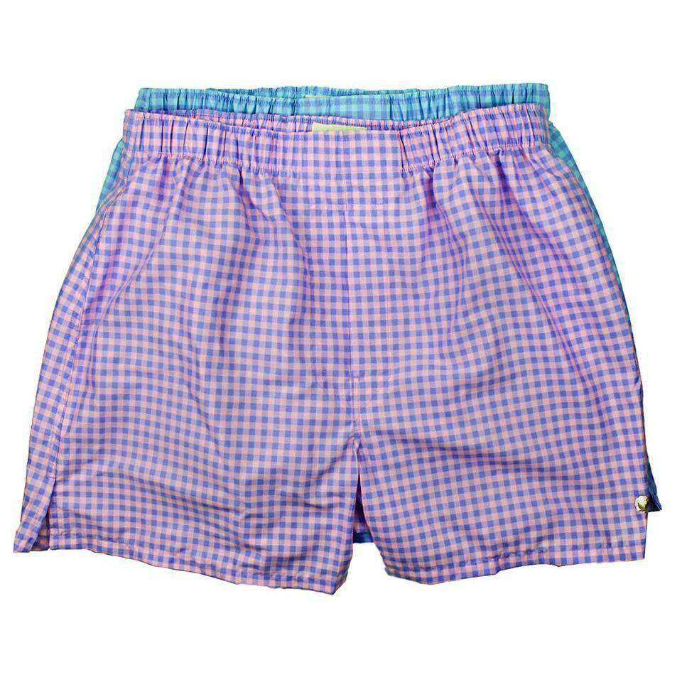 Cotton Brothers Boxer Twin Set in Aqua and Pink Check