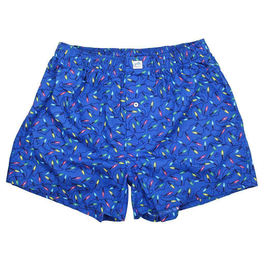 Southern Tide Christmas Light Boxers in Classic Blue