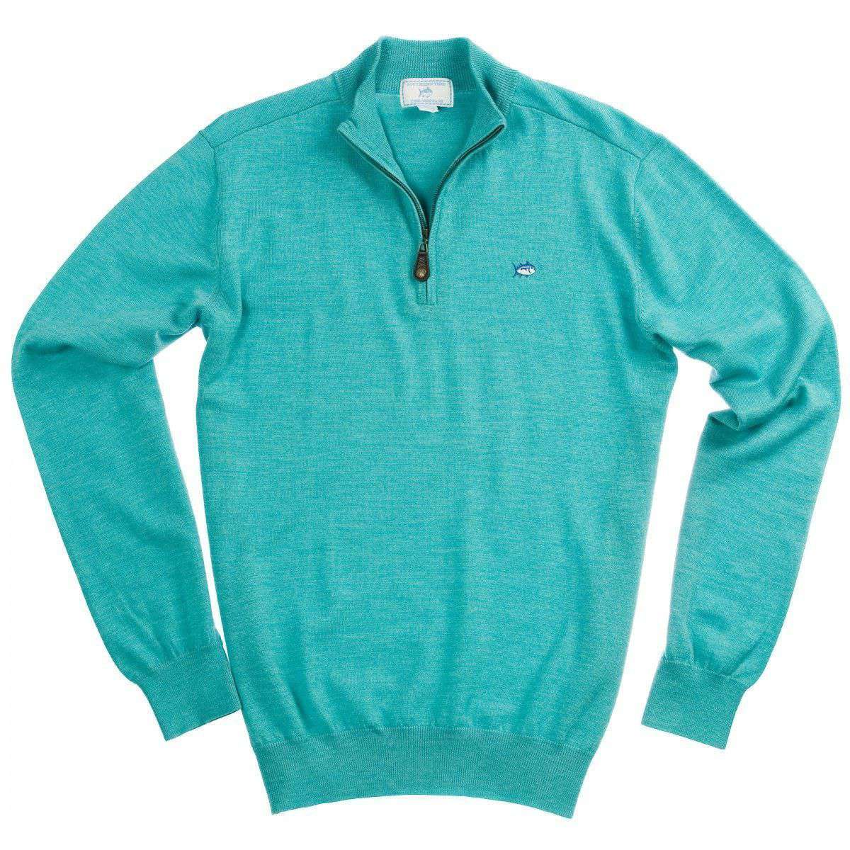 Southern Tide 1/4 Zip Merino Pullover in Haint Blue – Country Club Prep