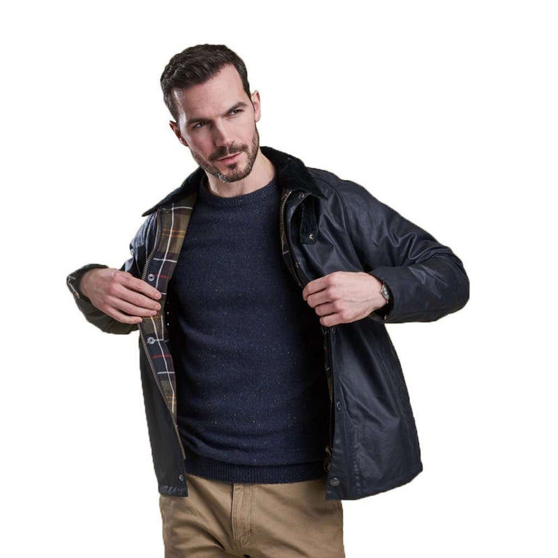 Barbour Heskin Wax Jacket in Navy