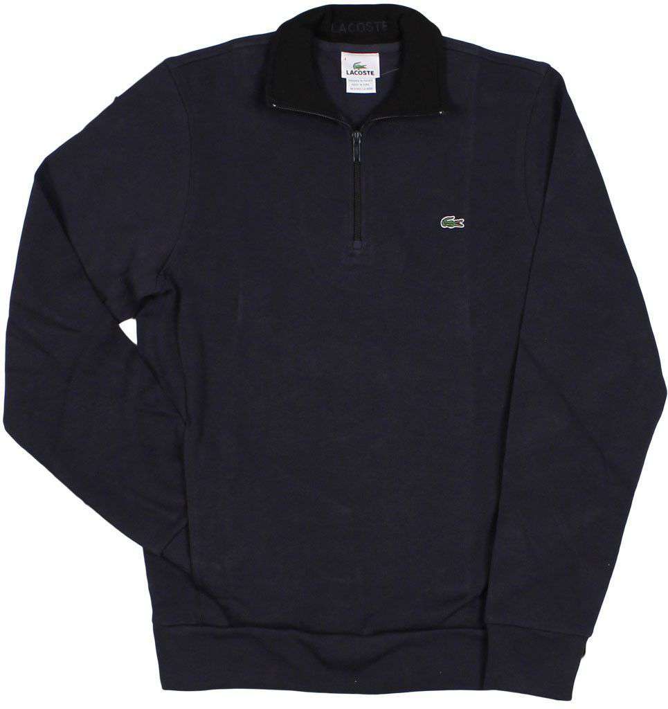 Lacoste Men's 1/4 Zip Sweatshirt in Navy