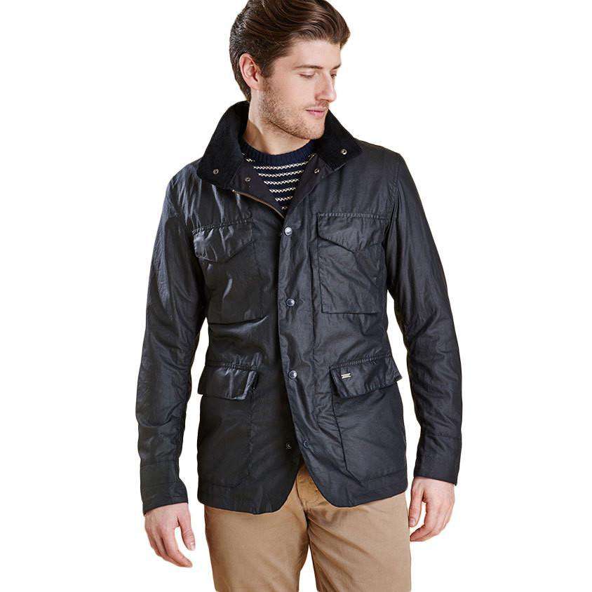 Barbour Sapper Tailored Wax Jacket in Navy