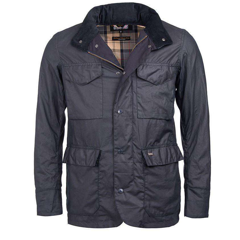 Barbour Sapper Tailored Wax Jacket in Navy