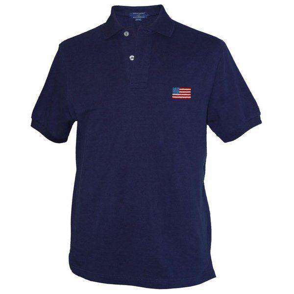 Smathers and Branson American Flag Needlepoint Polo Shirt in Navy ...