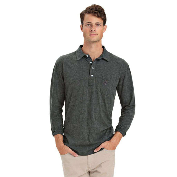 Johnnie-O Burke Long Sleeve Polo in Pavement