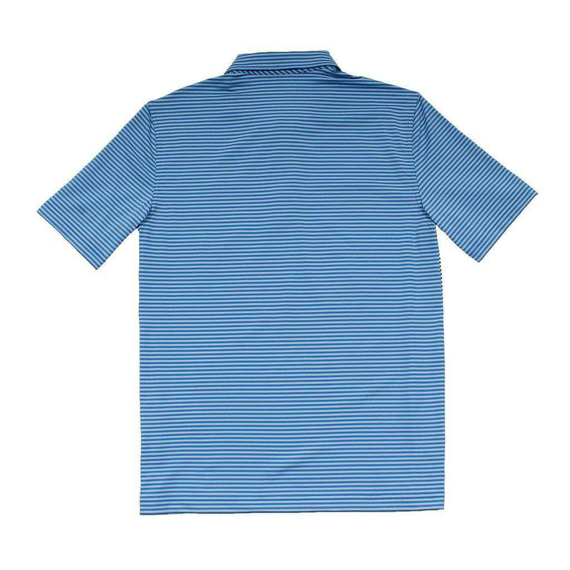 Vineyard Vines Custom Newport Stripe Performance Polo in Hull Blue