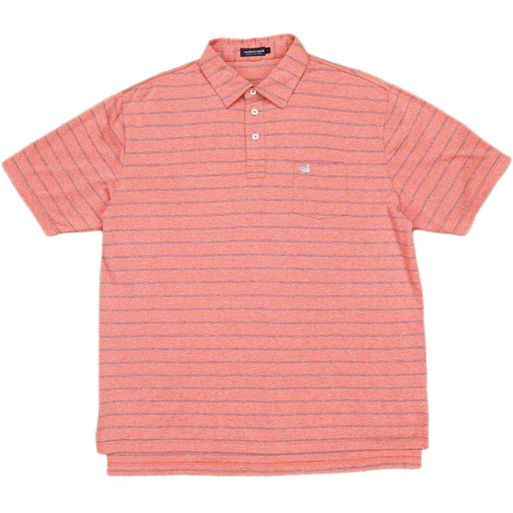 Southern Marsh Harrington Stripes Performance Polo in Red and Navy ...