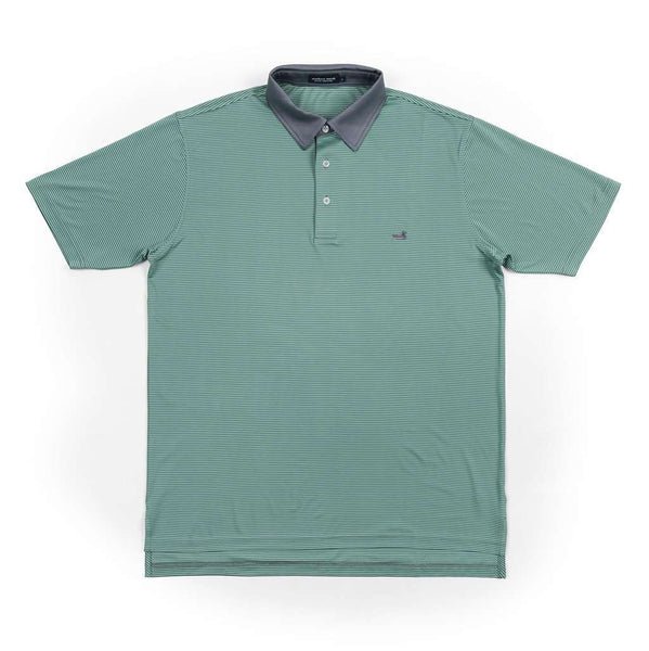 Southern Marsh Hawthorne Performance Polo in Slate & Mint