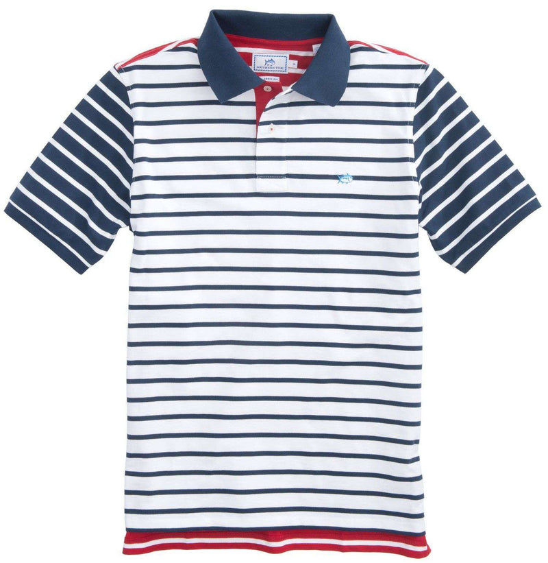 Southern Tide Independence Day Striped Polo in Red, White and Blue