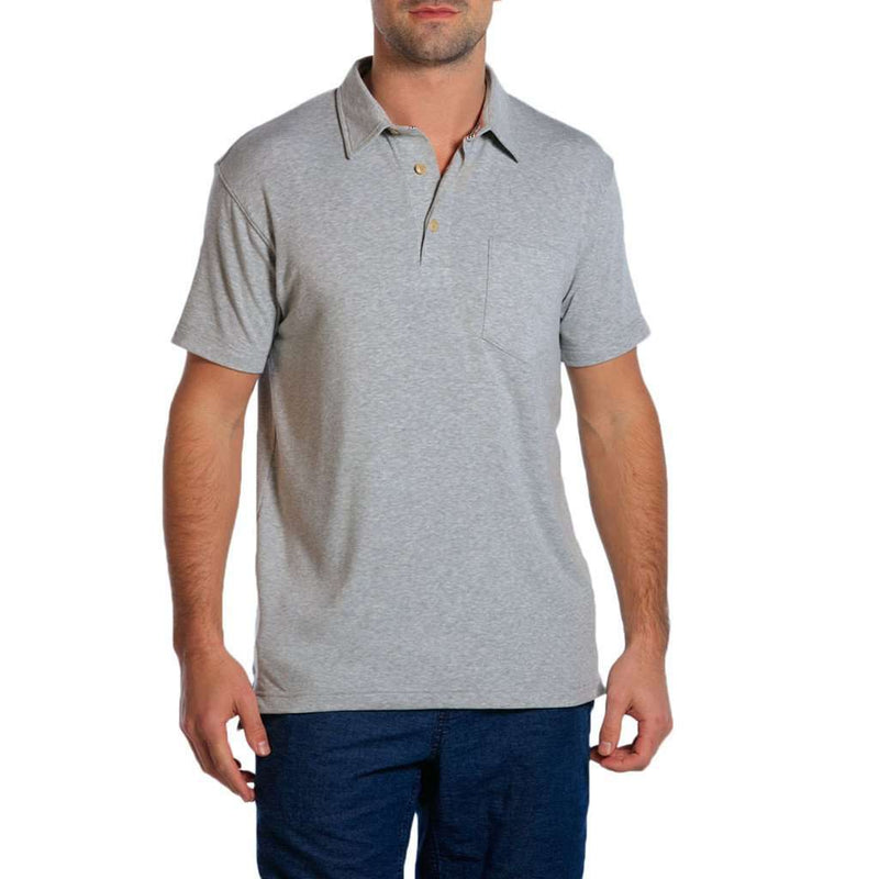 The Normal Brand Puremeso Heathered Pocket Polo in Light Grey – Country ...
