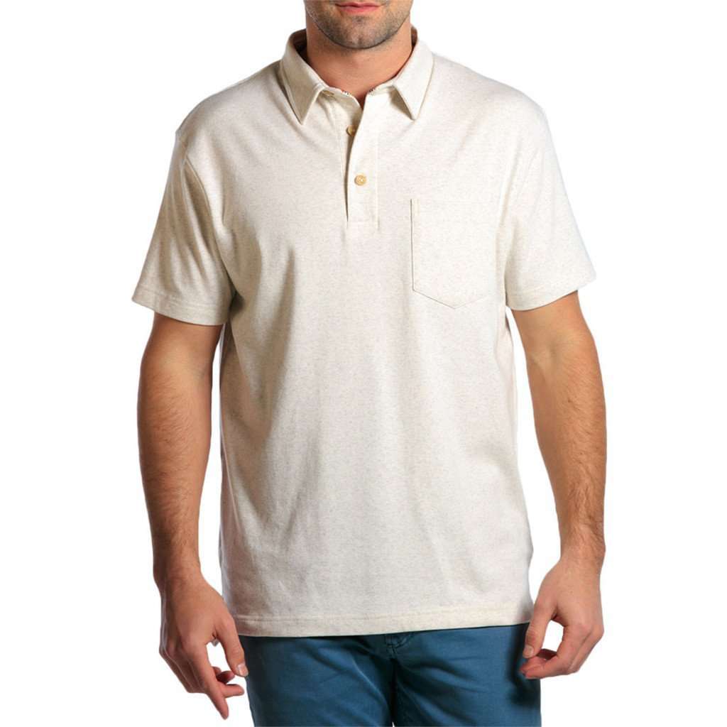The Normal Brand Puremeso Heathered Pocket Polo in Stone – Country Club ...