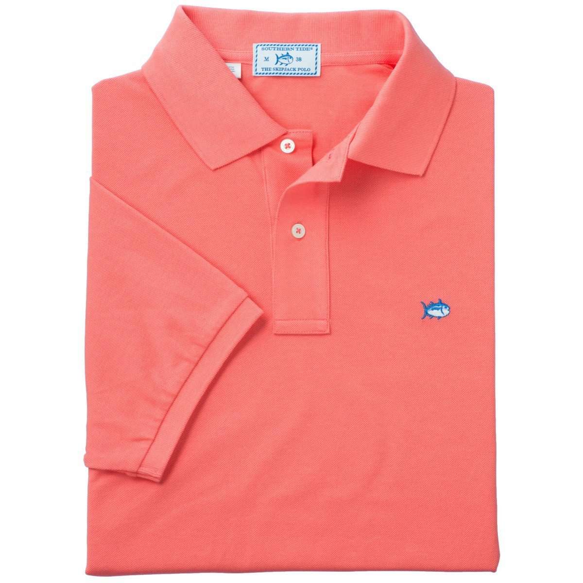 Southern Tide Short Sleeve Classic Skipjack Polo in Coral Beach