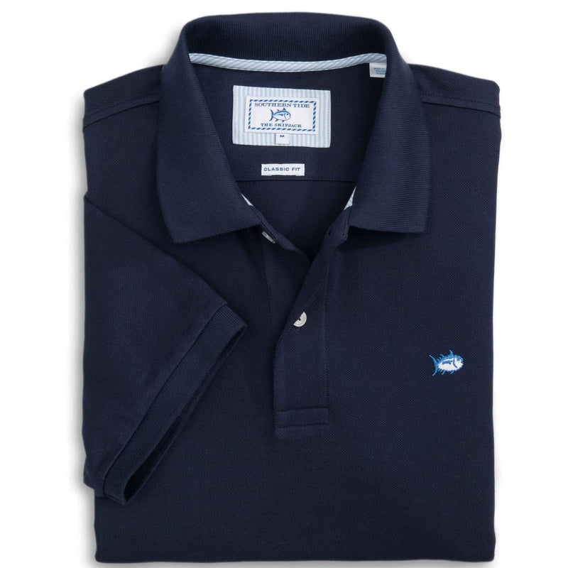 Southern Tide Short Sleeve Skipjack Polo in True Navy – Country Club Prep