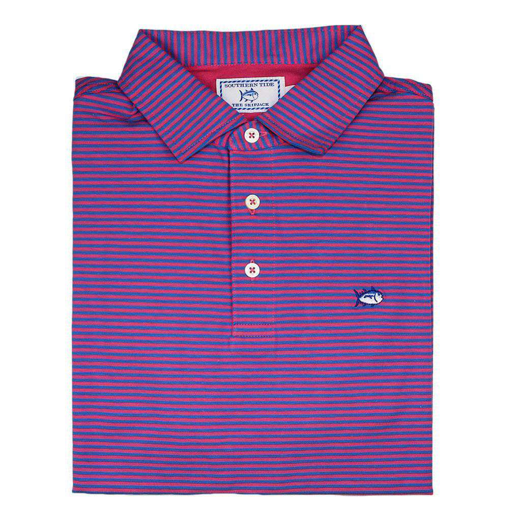 Southern Tide Striped Channel Marker Polo in Ultra Pink – Country Club Prep