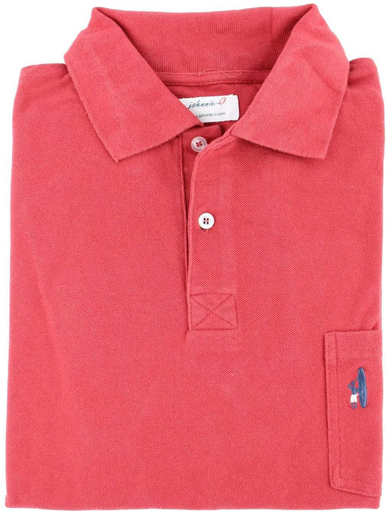Johnnie-O The Long Sleeve Pique Polo in Cranberry Red – Country Club Prep