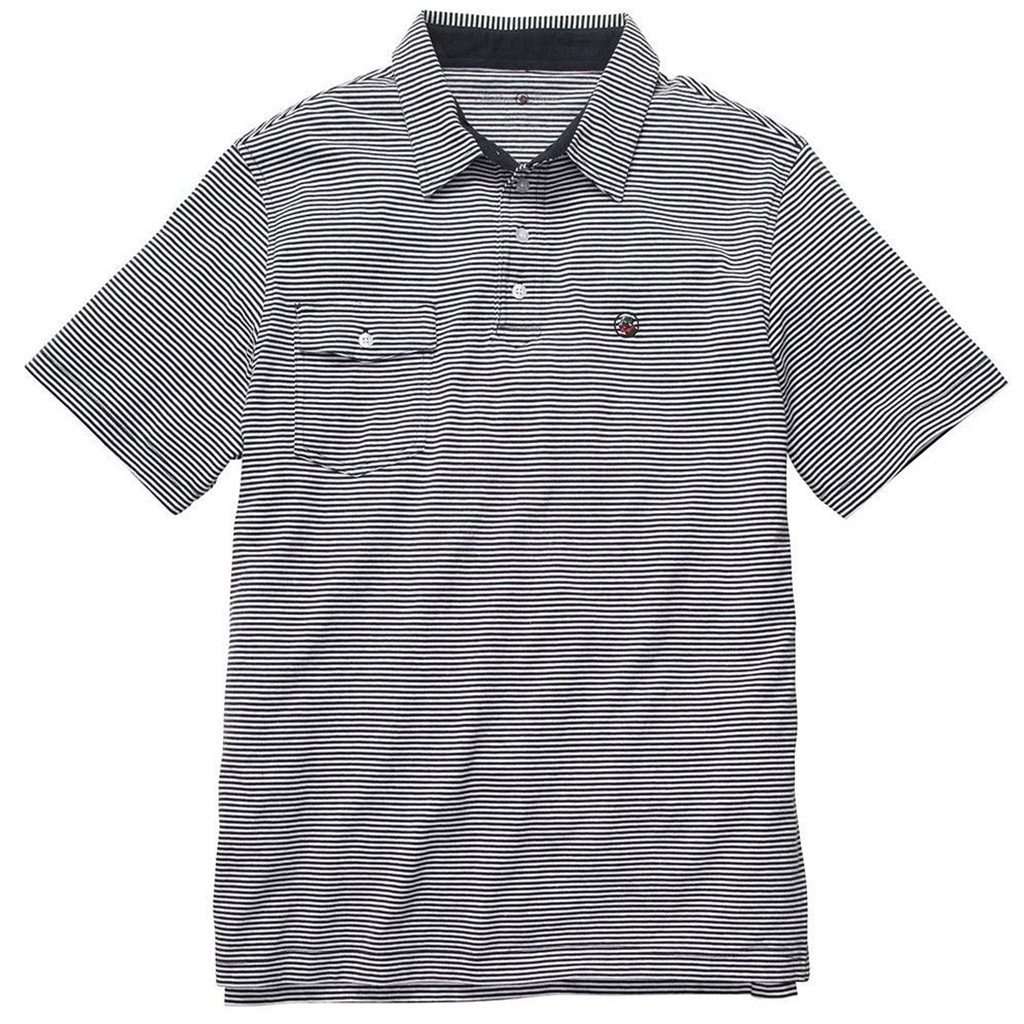 Southern Proper Tourney Golf Shirt in Navy Stripe