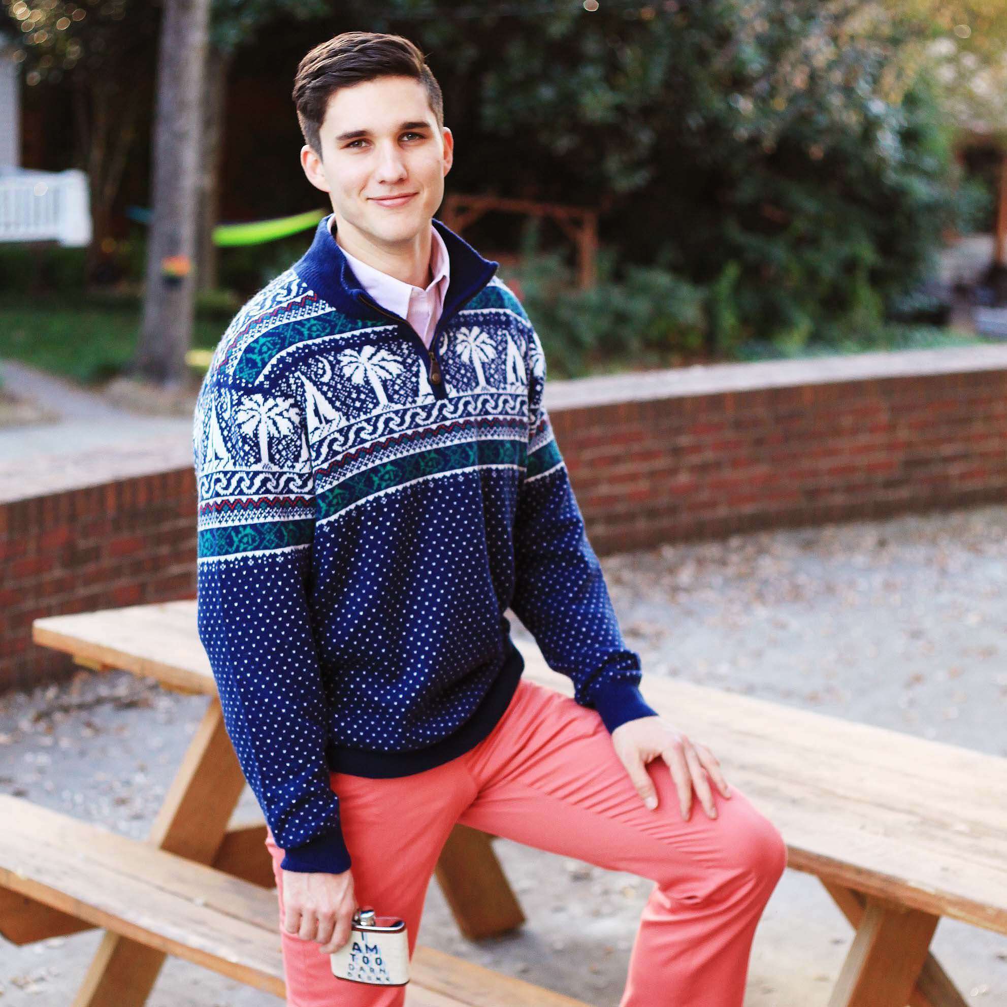 Southern Tide Fair Isle 1/4 Zip Pullover in Navy – Country Club Prep