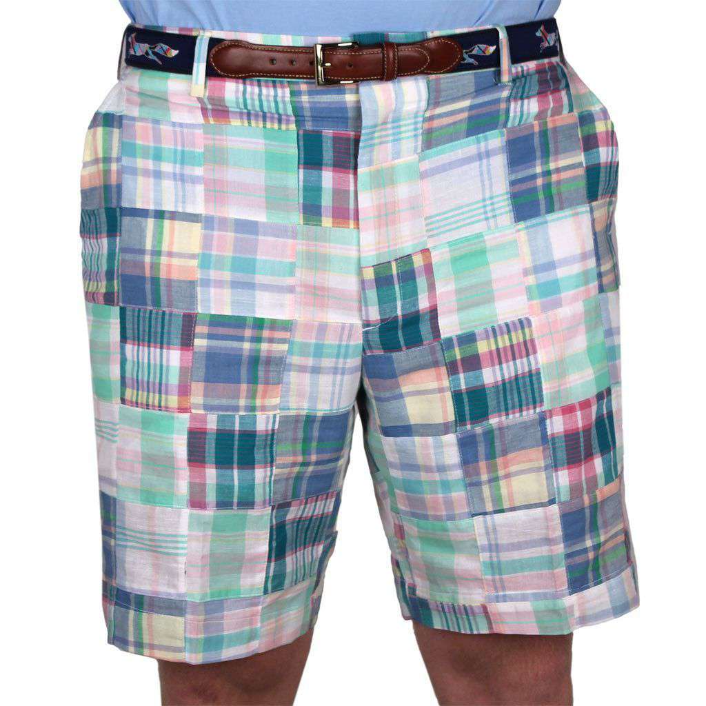 Country Club Prep Pastel Patchwork Madras Shorts