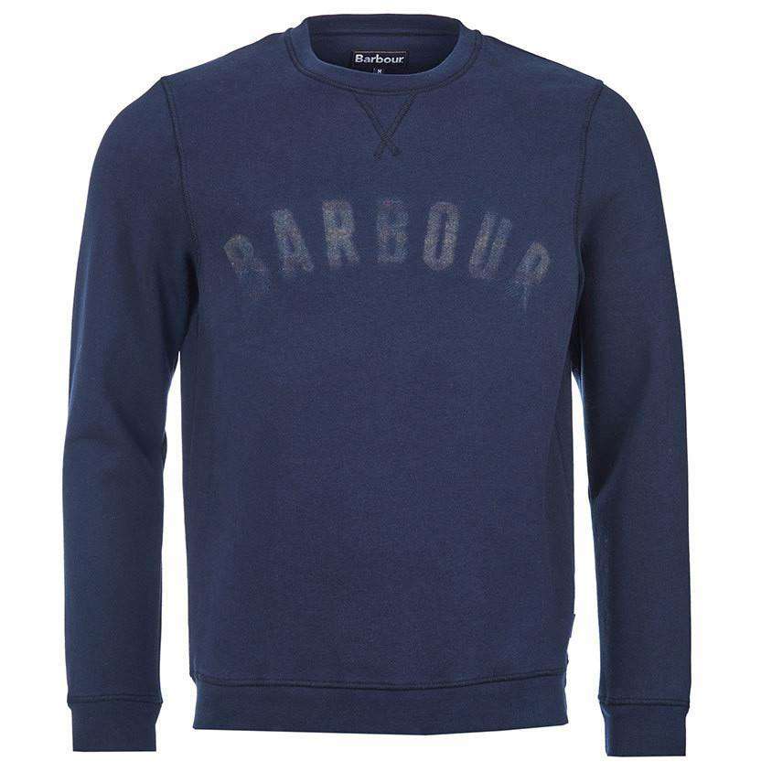Barbour Logo Sweatshirt in Navy – Country Club Prep