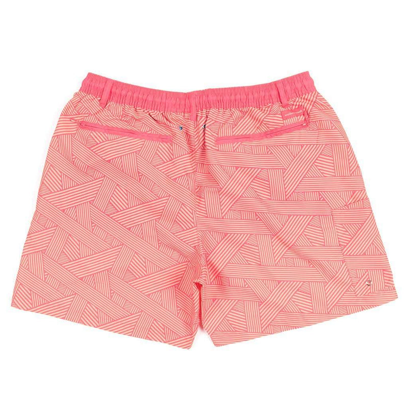 Southern Marsh Fractured Lines Dockside Swim Trunk in Strawberry Fizz ...