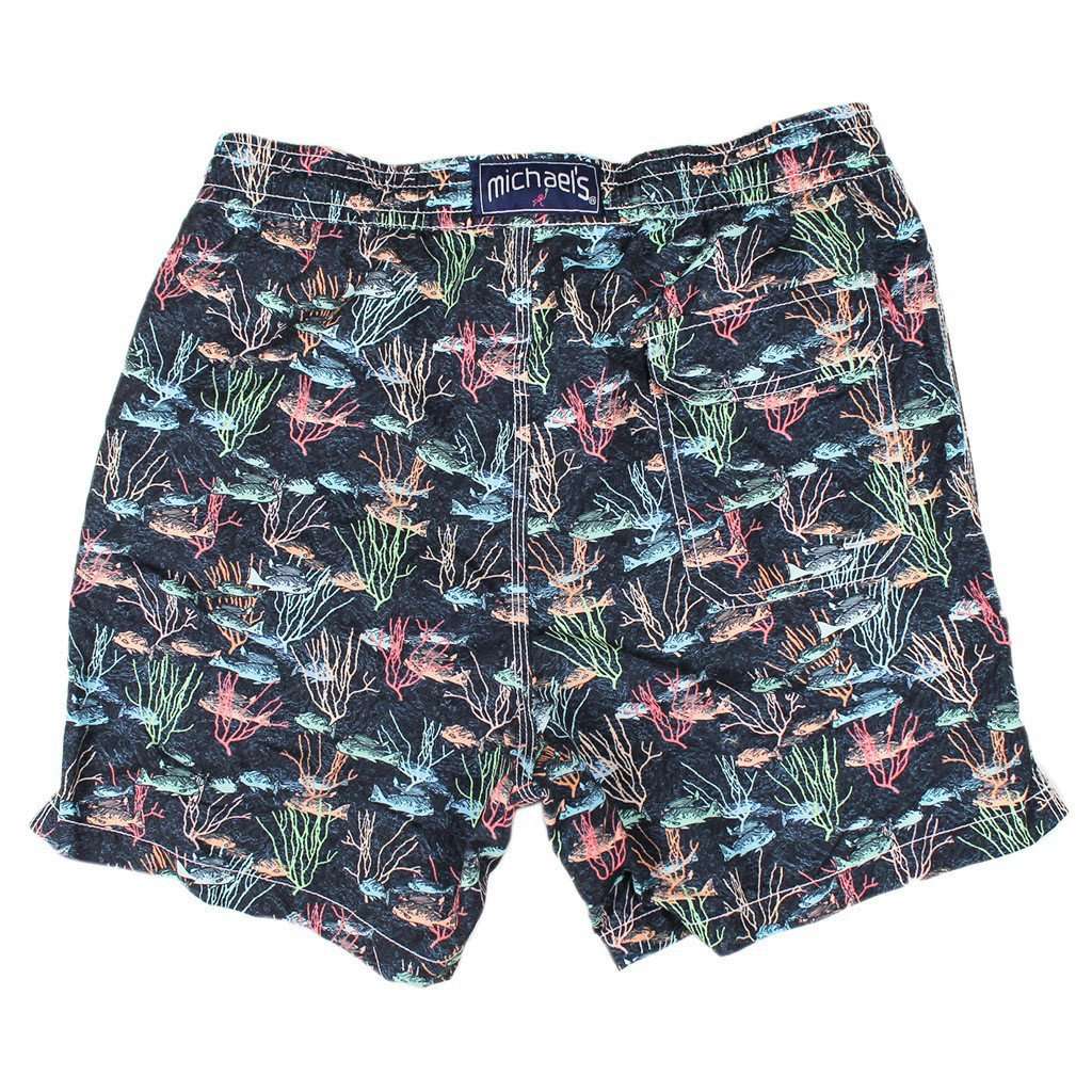 School of Fish Swim Trunks in Navy by Michael's