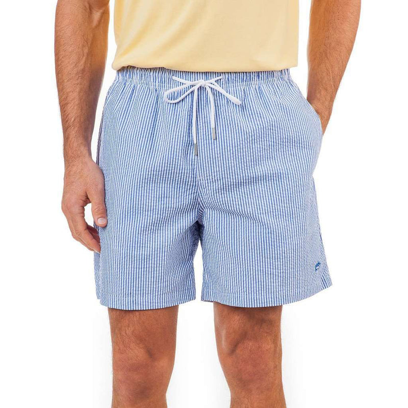 Southern Tide Seersucker Swim Trunk in Cobalt Blue – Country Club Prep