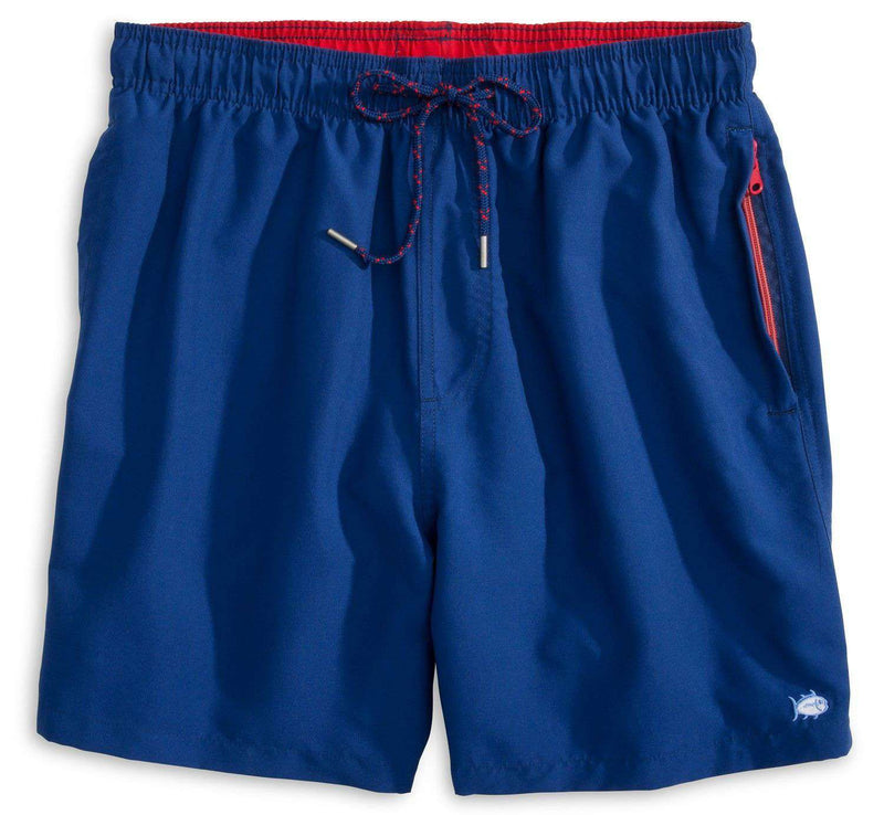 Southern Tide Solid Swim Trunks in Yacht Blue – Country Club Prep