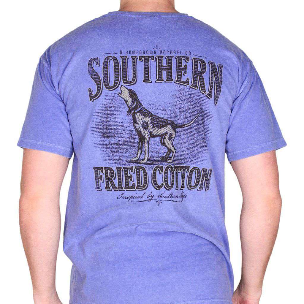 Southern Fried Cotton Howling in Style Pocket Tee in Flo Blue