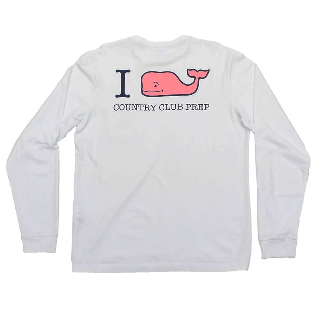 I Whale Country Club Prep Long Sleeve Tee in White by Vineyard Vines