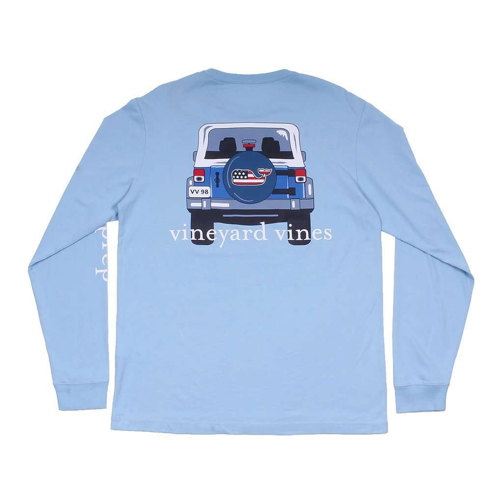 Jeep Back C.C. Prep Long Sleeve Tee Shirt in White Cap by Vineyard Vines