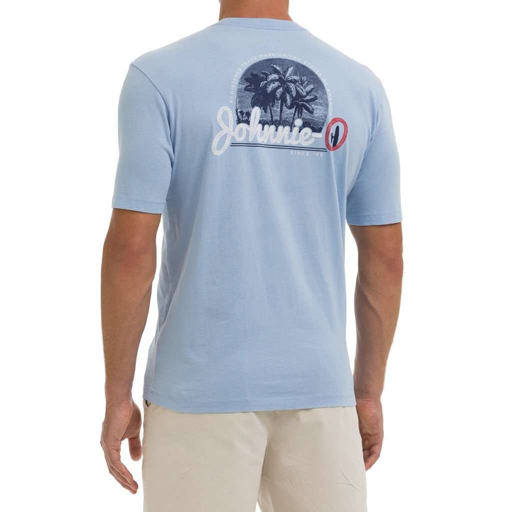 Johnnie-O Kokomo Pocket Tee Shirt in Cloud Blue