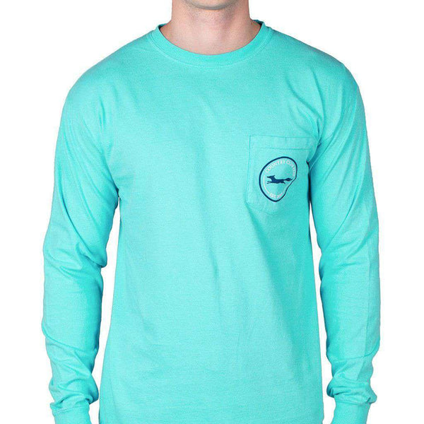 Country Club Prep Longshanks Long Sleeve Tee Shirt in Lagoon Blue