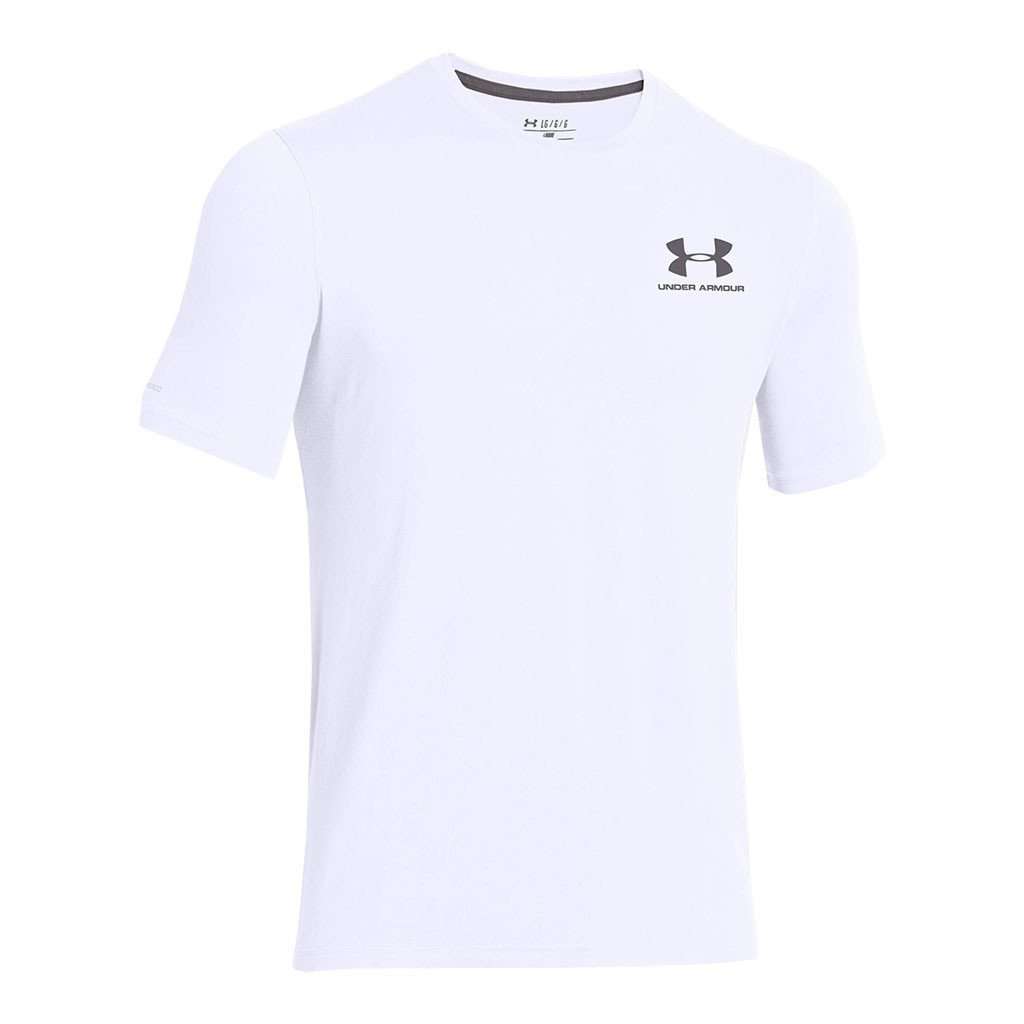 Under Armour Men's UA Cotton® Sportstyle Tee in White – Country Club Prep