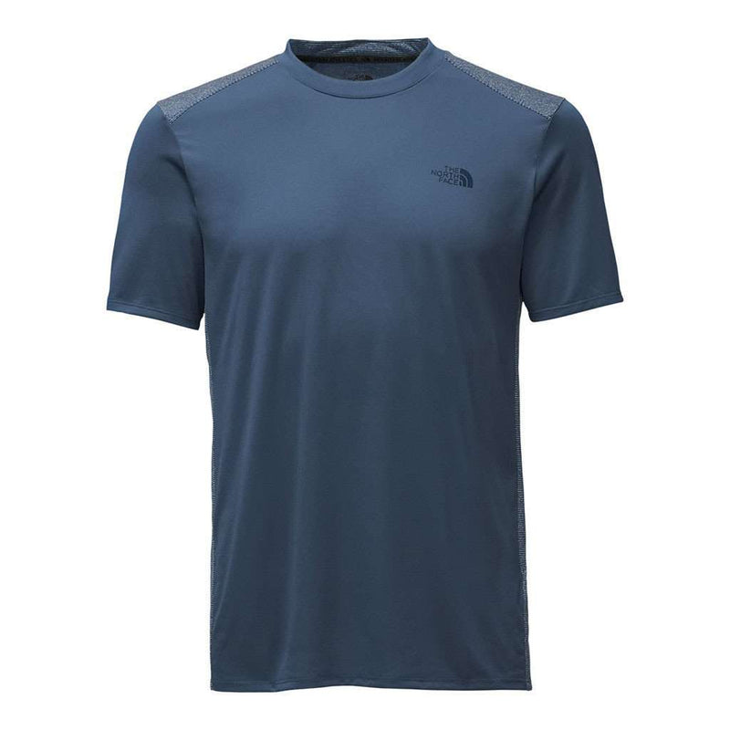 Men's Versitas Short Sleeve Crew Tee in Shady Blue by The North Face - Country Club Prep