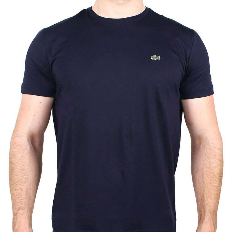 rekenmachine resterend Voorstad Lacoste Short Sleeve Pima Jersey Crewneck T-Shirt in Navy Blue – Country  Club Prep