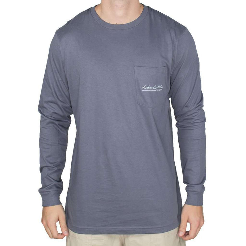 Southern Point Signature Pointer Long Sleeve Tee Shirt in Slate