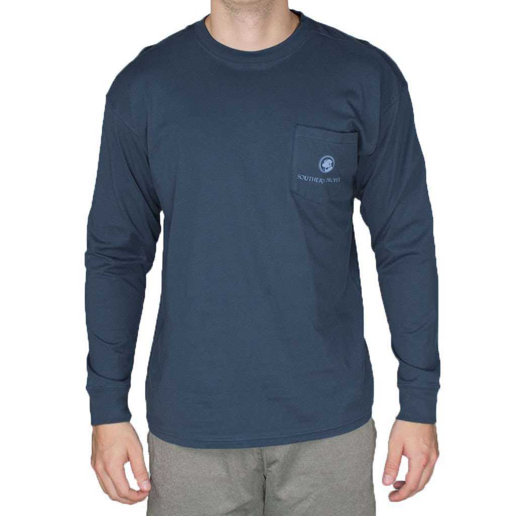 Southern Proper The Original Gameday Long Sleeve Tee Shirt in Navy ...