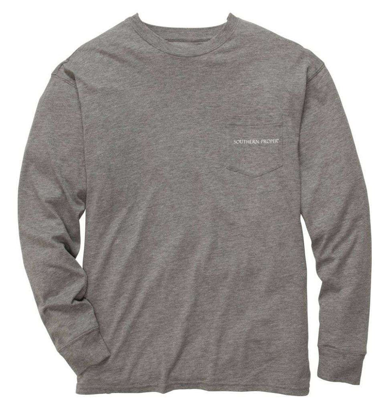 Southern Proper This Dog Hunts Longsleeve Tee Shirt in Heathered Grey