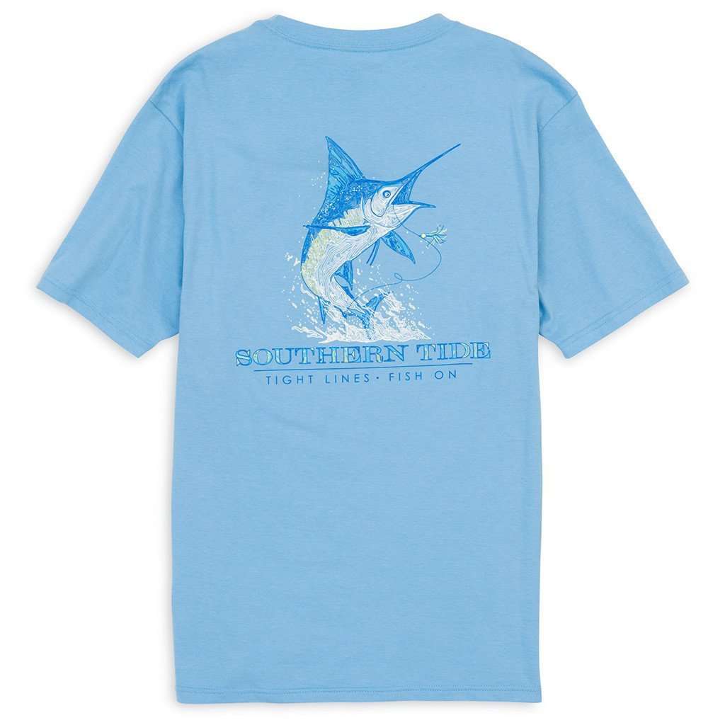 Southern Tide Tight Lines Pocket Tee in Ocean Channel – Country Club Prep