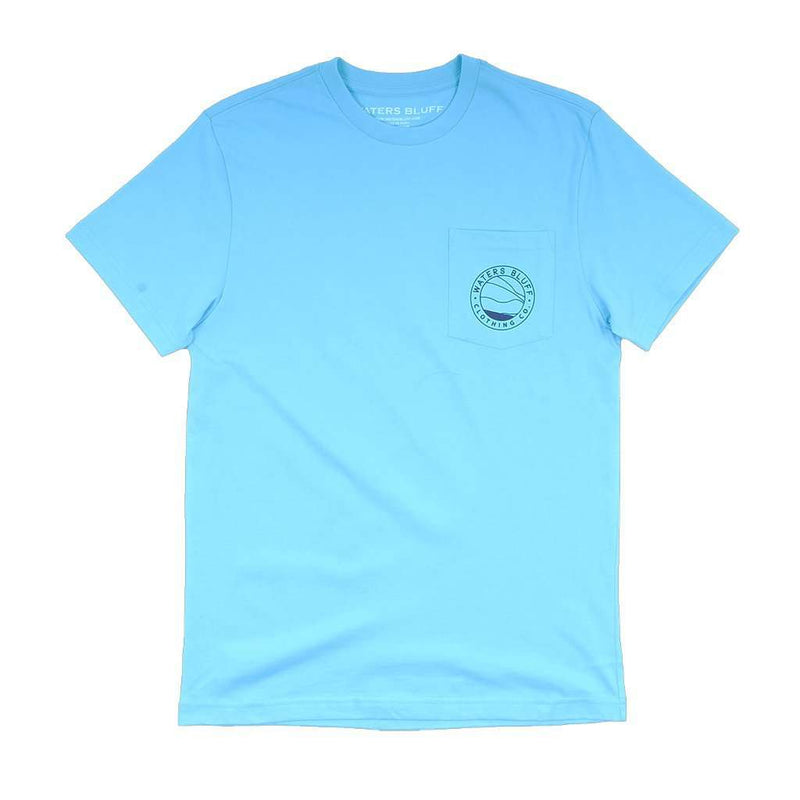 Waters Bluff Wave Logo Tee in Lagoon Blue – Country Club Prep