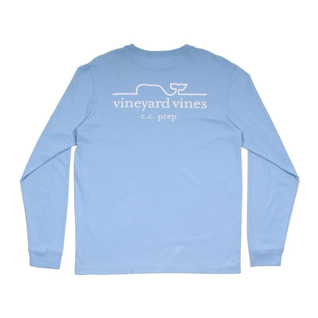 Vineyard Vines Flag Whale CC Prep Long Sleeve Tee Shirt in Blue