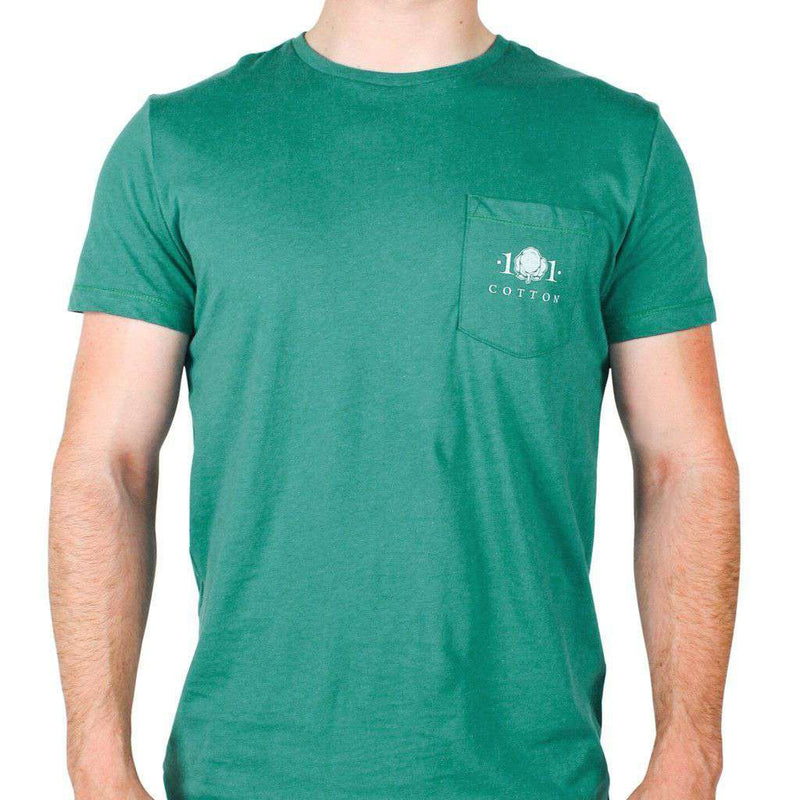 Whiskey Still Pocket Tee in Hunter Green by Cotton 101 – Country Club Prep