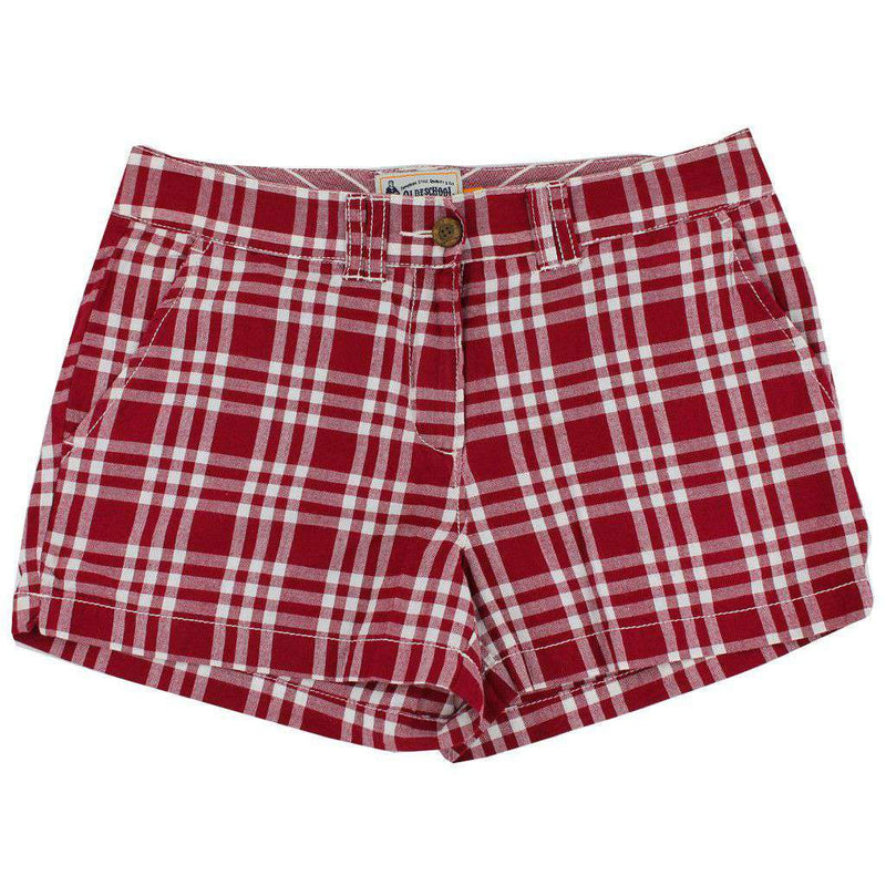 Olde School Brand Women's Shorts in White and Maroon Madras – Country ...