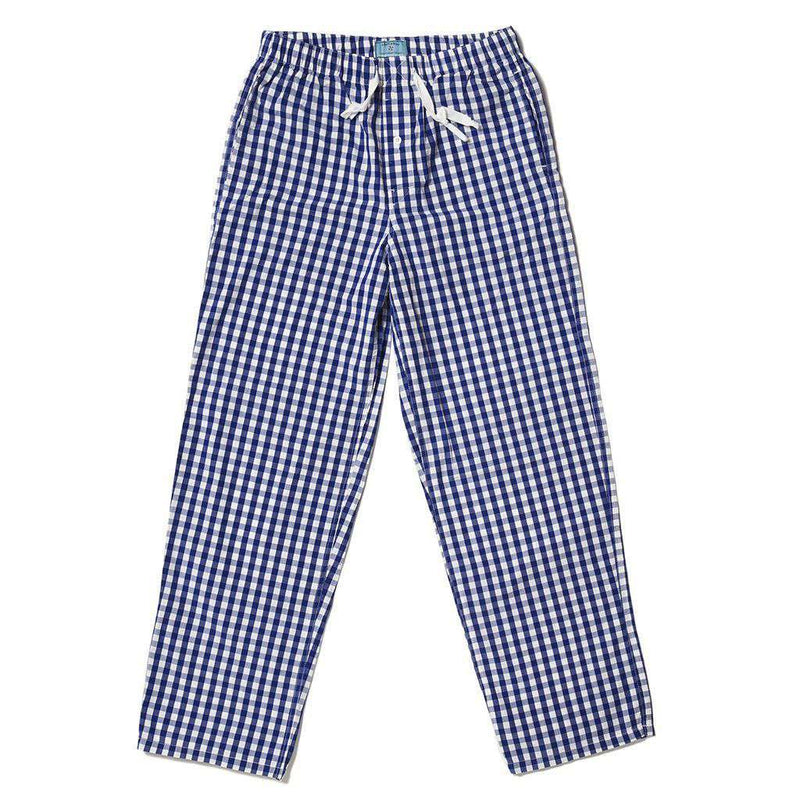 Castaway Clothing Sleeper Pants in Royal Blue Gingham