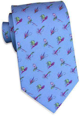 Bird Dog Bay Hooked on Flies Tie in Light Blue