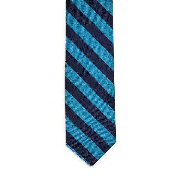 High Cotton All American Stripe Neck Tie in Teal and Navy